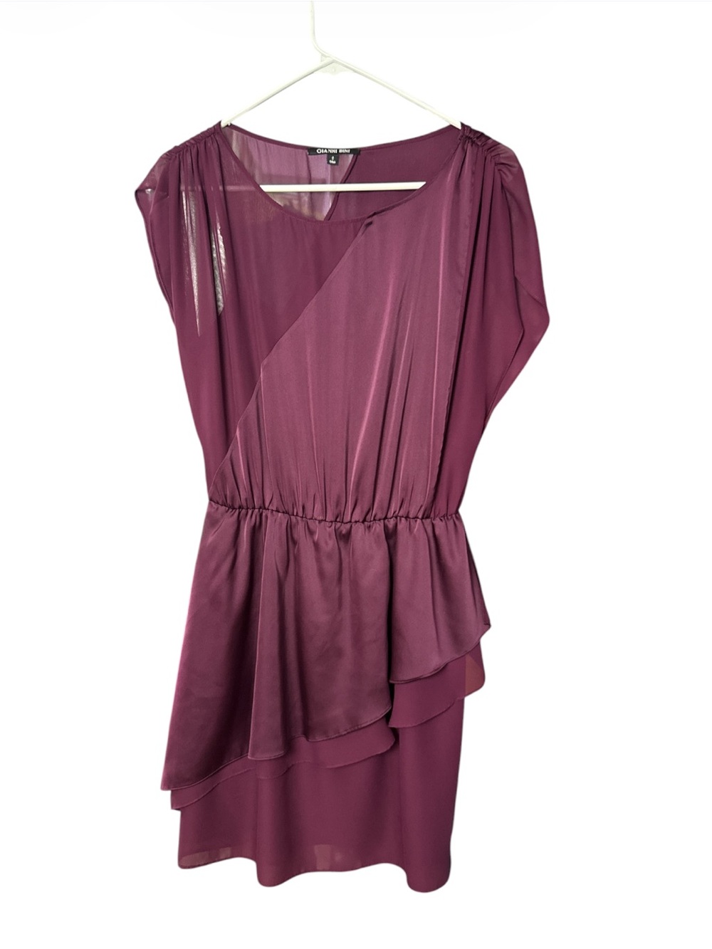 Gianni Bini Dark Purple Ruffled Mini Dress - Size S